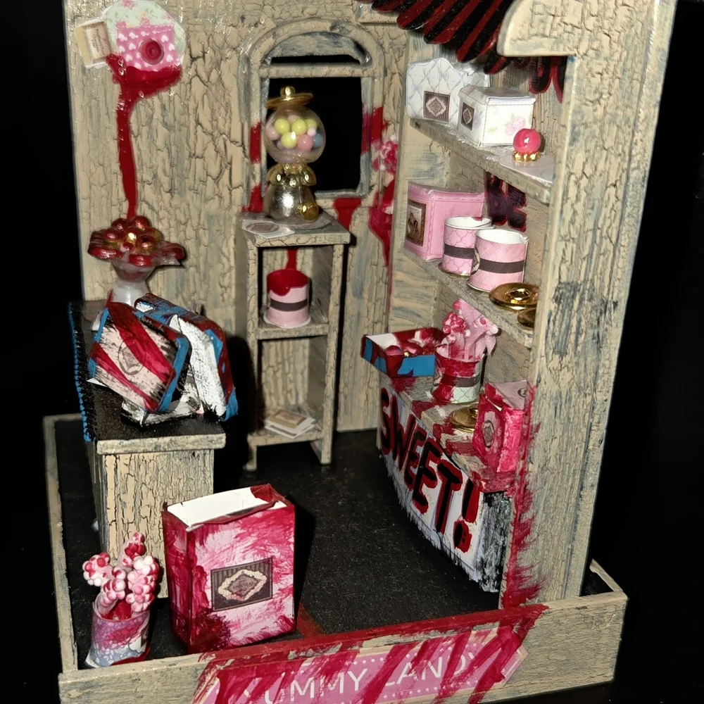 Miniature Creepy Bloody Candy Shop Diorama Art Display Piece! - Picture 5 of 5